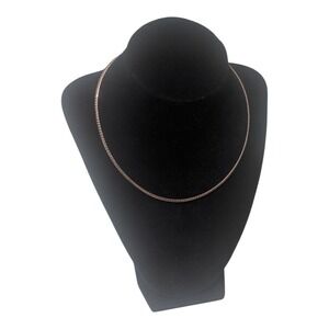 Sterling Silver .925 Omega Choker Chain‎ Necklace Flexible Textured Design 17"